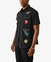 True Religion Men's Short Sleeve Workwear Patch Shirt