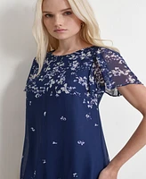 Dkny Women's Printed Flutter-Sleeve Mini Dress