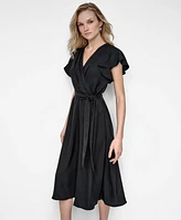 Dkny Women's Flutter-Sleeve Midi Dress