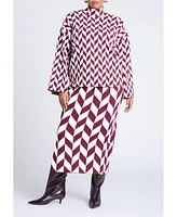 Eloquii Plus Mock Neck Intarsia Sweater