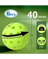 Gse Games & Sports Expert Pickleball Complete Net Set with Net, 4 Paddles, 6 Pickleballs, Carrying Bag (Orange/Green)