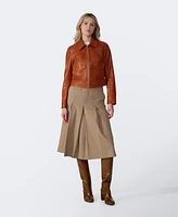 Furniq Uk Women's Bomber Leather Jacket, Created for Macy's