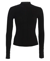Jluxlabel Women's Ribbed Mock Neck Top