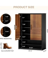 Tribesigns Shoe Cabinet with Doors, 6-Tier Shoe Storage Organizer with Adjustable Shelves for Entryway Hallway Closet