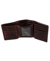Trafalgar Men's Tennyson Tri-Fold Genuine Leather Wallet with Id Window