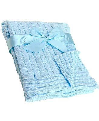 3 Stories Trading Baby Boy Cable Knit Cotton Blanket