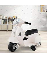 Licensed Vespa Kids Ride on Motorcycle with Led Headlight and Horn Sound