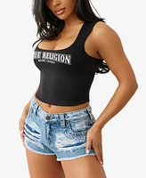 True Religion Women's Logo Square Neck Tank Top