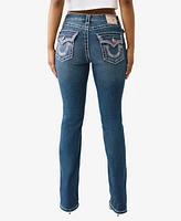 True Religion Women's Billie Super T Rhinestone Straight Jeans