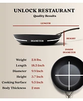Alva Artist Premium Carbon Steel Frying Pan - Non-Toxic Pfas/Pfoe/Ptfe Free Hammered Skillet
