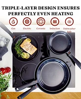 Alva Energy 3-Piece Nonstick Healthy Aluminum Frying Pan Set, Non-Toxic Pfas/Pfoa/Pfte Free