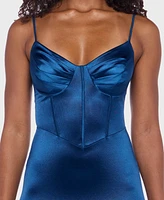 B Darlin Women's Sweetheart Satin Bodycon Dress