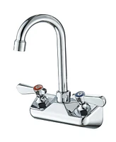 Greenspring Double Handle Wall Mount Kitchen Faucet Standard Kitchen Faucet With Swivel Spout 4" Center in Polished Chrome