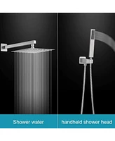 Greenspring -Spray Patterns With .5 Gpm in. Showerhead Wall Mounted Dual Shower Heads Valve Brushed Nickel