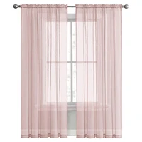 Kate Aurora Hotel Lux 2 Piece Rose Pink Rod Pocket Sheer Curtain Panels