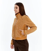 Furniq Uk Women's Suede Studded Jacket, Created for Macy's