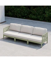 WestinTrends Modern Polypropylene Resin 3 Seat Outdoor Patio Sofa