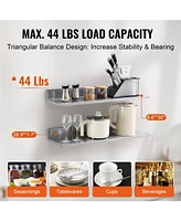 Slickblue 2 Pack Stainless Steel Wall Shelf with Backsplash 44 lbs Load for Kitchen Bar or Hotel