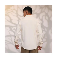 Campus Sutra Men's Pale Yellow Stripe-Creased Shirt