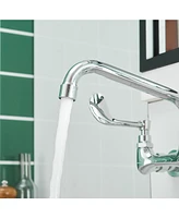 Greenspring Double Handle Wall Mount Standard Kitchen Faucet with 8 in. Swivel Spout 8 in. Center in Polished Chrome