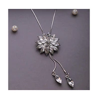 Sohi Floral-Crystal Negligee Necklace