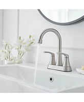 4 in. Centerset 2-Handle High-Arc Bathroom Faucet Brushed Nickel