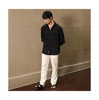Campus Sutra Men's Midnight Black Straw-Tactile Utility Oversized Shirt