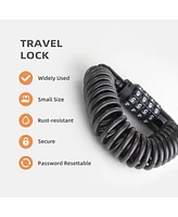 Small Combo Bike Lock Cable, Retractable Combination Cable Lock with Code, for Travel Safe Luggage, Suitcase, Scooter Ebike Bicycle Motorcycle Helmet