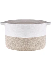 Slickblue Cotton Rope Storage Basket Woven Organizer Bin for Blankets Towels or Pillows