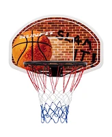 Wall Mounted Fan Backboard With 2 nets Basketball Hoop and Rim Outdoor Indoor Sports