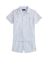 Polo Ralph Lauren Toddler Boys 2-Piece Oxford Prepster Shirt and Shorts Set