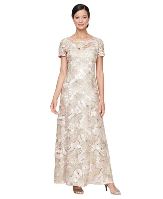 Alex Evenings Women's Soutache Sequined Evening Gown