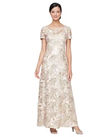 Alex Evenings Women's Soutache Sequined Evening Gown