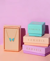 Kamaria Butterfly Necklace with Lab-Grown Opal 14k Gold Plated Sterling Silver