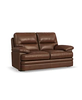 Flexsteel David 70" Pecan Leather Loveseat