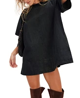 Free People Women's Denim Harlow Mini Dress