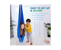 Outree Sensory Swing for Kids with 360° Swivel Hanger,Blue and Green