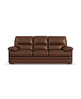 Flexsteel David 93" Pecan Leather Sofa