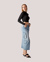 Blue Revival Women's Cargo Major General Midi Skirt