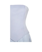 Miss Circle Women's Qianna Baby Blue Peplum Top Drop Waist Chiffon Gown
