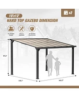 Mondawe 10 x 12 Ft Lean to Gazebo, Outdoor Pergola on Clearance for Patios