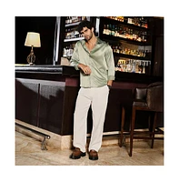 Campus Sutra Men's Sage Green Solid Satin Shirt