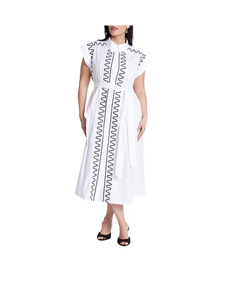 Eloquii Women's Embroidered Midi Dress