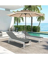 Flynama Aluminium 10ft 3 Tier Auto-tilt Umbrella ,Outdoor Patio Umbrella - Market Table Pool Deck Umbrella (Base Not Included)