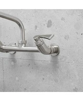 Greenspring 2-Handle Commercial Sink Faucet with 8" Swivel Spout Center Wall Mount Kitchen Polished Chrome