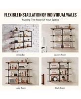 Slickblue 4 Tier Industrial Pipe Wall-Mount Shelf Frame 3PCS Without Planks for Custom Storage