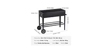 Slickblue Galvanized Metal Raised Garden Bed Planter Box with Legs for Outdoor Planting