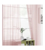 Kate Aurora Hotel Lux 2 Piece Rose Pink Rod Pocket Sheer Curtain Panels