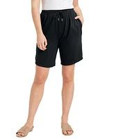 June + Vie Women's Plus French Terry Shorts