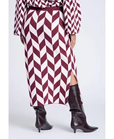 Eloquii Women's Plus Intarsia Sweater Skirt
